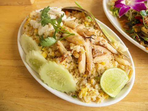 Crab fried rice Stock Photos