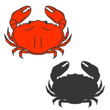 Crab icon isolated on white background. Stock Illustration