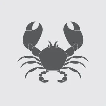 Crab icon or sign. Vector silhouette. Illustrazione stock