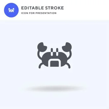 Crab icon vector, filled flat sign, solid pictogram isolated on white, logo i Stock Illustration
