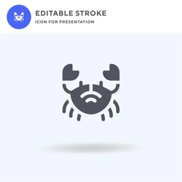Crab icon vector, filled flat sign, solid pictogram isolated on white, logo Illustrazione stock