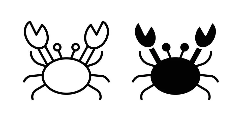 Crab icon vector, symbol, logo illustrations Stock Illustration