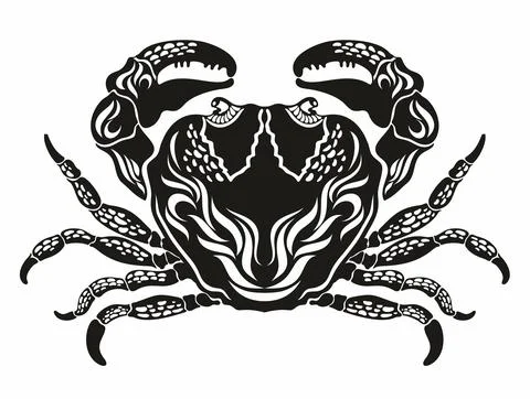 Crab icon on white background Stock Illustration