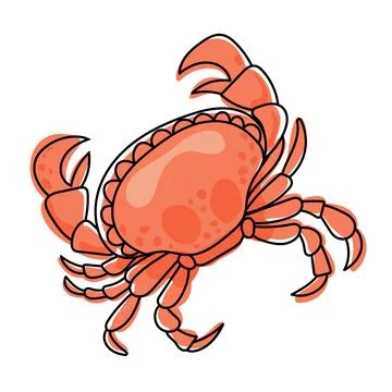 Crab isolated on transparent background. Crab vector illustration Stock Illustration