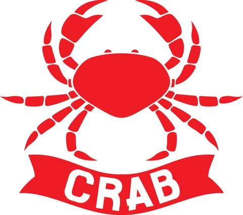 Crab label (symbol) Stock Illustration