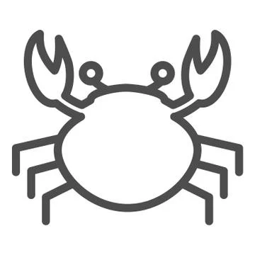 Crab line icon. Shellfish vector illustration isolated on white. Seafood outline Stock Illustration