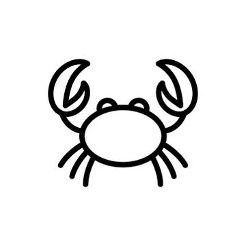 Crab line vector icon Stock Illustration