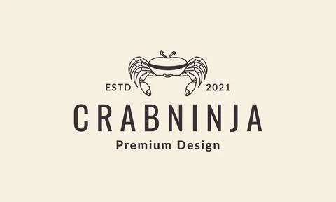 Crab lines as ninja logo symbol vector icon illustration graphic design 库存插图