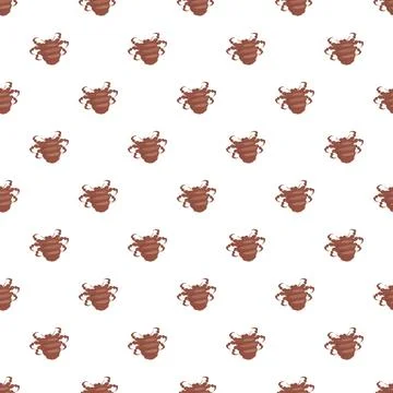 Crab louse seamless pattern vector flat illustration Stock Illustration