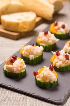 Crab meat appetizer Stock Photos