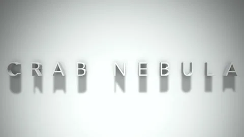 Crab Nebula 3D title animation with shadows on a white background Stock Footage 296665257