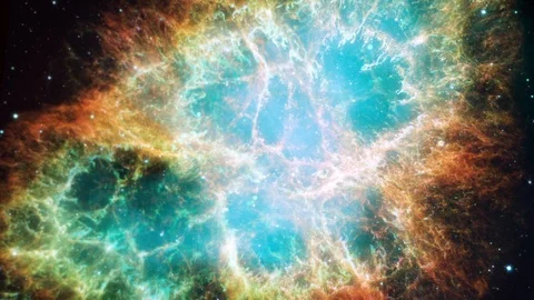 Crab Nebula Space Trip Background Stock Footage 120968987