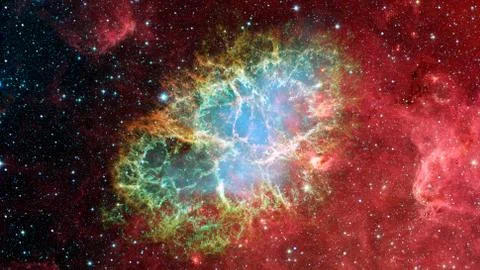 The Crab Nebula is a supernova remnant. Elements of this image furnished by N 스톡 사진