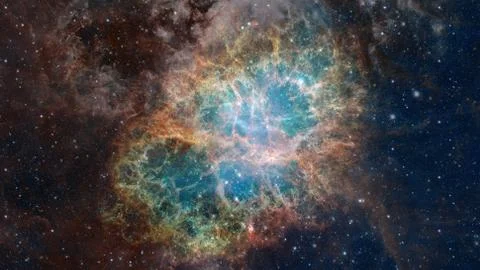 The Crab Nebula is a supernova remnant. Elements of this image furnished by N Stock Photos
