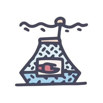 Crab net color vector doodle simple icon Illustrazione stock