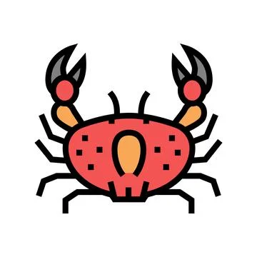 Crab ocean color icon vector illustration Stock Illustration