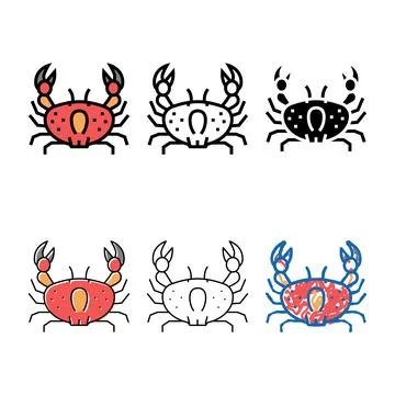 Crab ocean color variations icon vector Stock Illustration