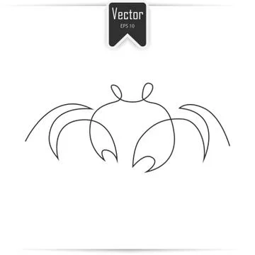 Crab one line Stock Illustration