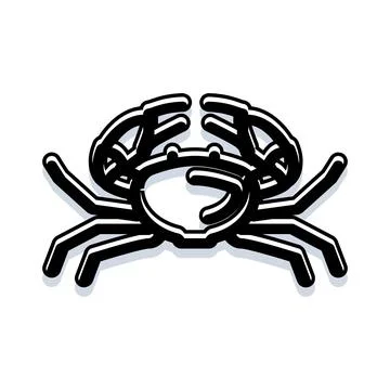 Crab outline drawing representing seafood and marine life Stock Illustration