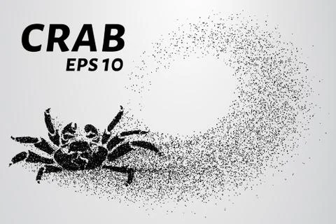 Crab particles. The crab consists of small circles. Vector illustration Stock Illustration