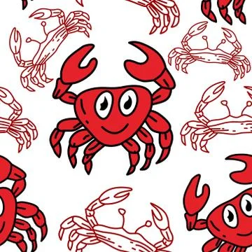 Crab Pattern Seamless Design Template Vector イラスト素材