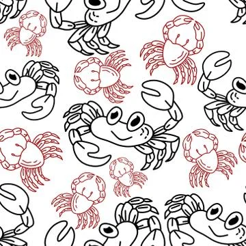 Crab Pattern Seamless Design Template Vector Illustrazione stock