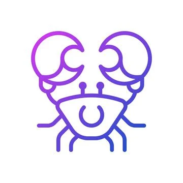Crab pixel perfect gradient linear vector icon Ilustração Stock