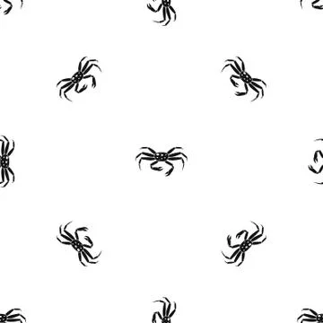 Crab seafood pattern seamless black イラスト素材
