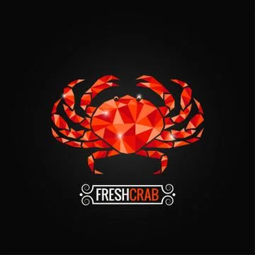 Crab seafood poly design background Stock Illustration