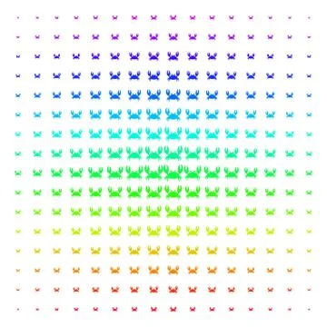 Crab Shape halftone Spectral effect Stock Illustration