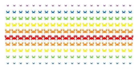 Crab Shape Halftone Spectral Effect Stock Illustration