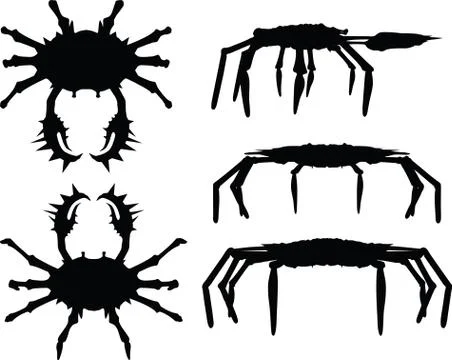 Crab silhouette Illustrazione stock