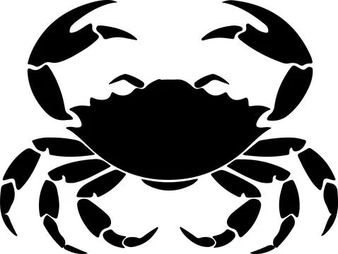 Crab Silhouette Vector Illustration White Background Stock Illustration