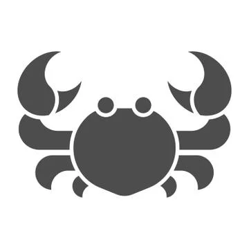 Crab solid icon, marine life concept, seafood sign on white background, Cab Illustrazione stock