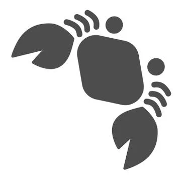 Crab solid icon, nautical concept, marine seafood sign on white background, Crab Stock Illustration