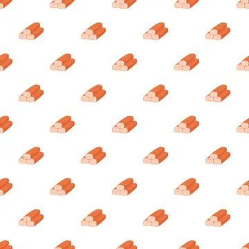 Crab stick pieces creating a repeating seafood pattern Illustrazione stock