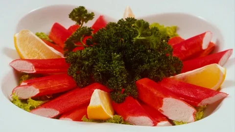 Crab stick in sauce Stock Footage 74445460