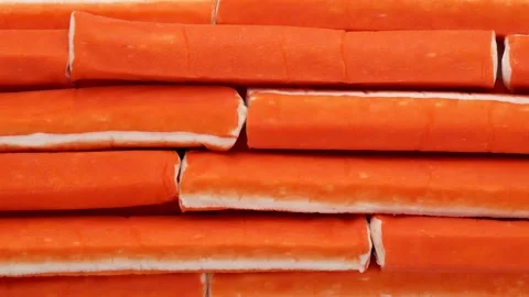 Crab sticks - background. Seafood. Stock Footage 141364892