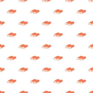 Crab sticks making a repeating pattern on white background Stock Illustration