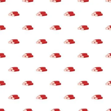 Crab sticks seafood seamless pattern background Stock Illustration