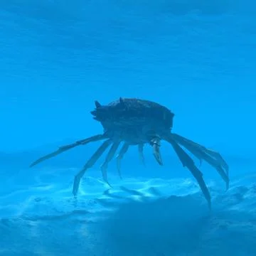 Crab underwater 3d rendering Stock Illustration