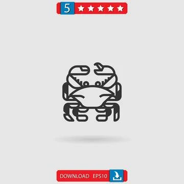 Crab vector icon Stock Illustration
