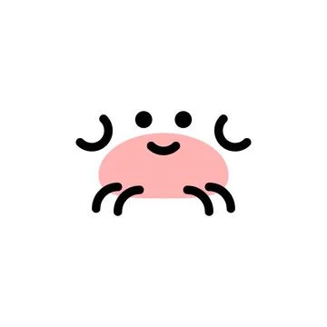 Crab. Vector logo in bold line style Stock Illustration