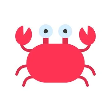 Crab vector, tropical related flat style icon Stock Illustration
