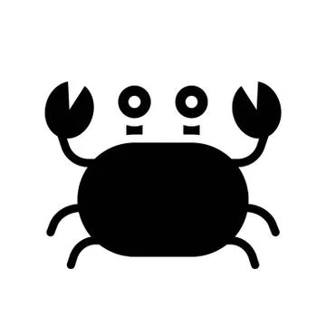 Crab vector, tropical related solid style icon Stock Illustration