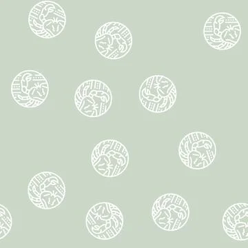 Crab zodiac line seamless pattern Stock Illustration