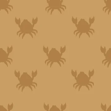 Crabs on brown Stock Illustration