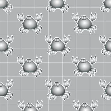Crabs on gray cells Stock Illustration