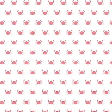 Crabs modern pattern illustration. Isolated on white background. Illustrazione stock