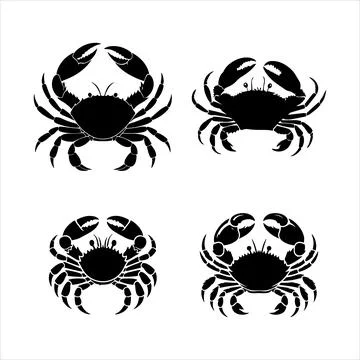 Crabs silhouette Stock Illustration